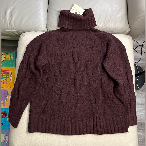 NWT - Frank & Oak Women’s Wool Blended Ribbed Turtleneck Sweater - Size L - Picture 4 of 9